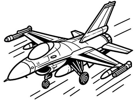 F16 plane coloring page - Printable & Free PDFs