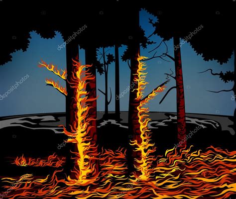 Wildfire Stock Vector By Mapichai 9545596