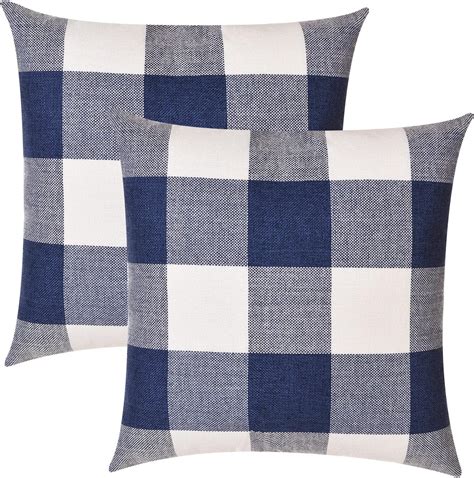 Amazon Tosewever Set Of 2 Buffalo Check Plaid Pillow Covers