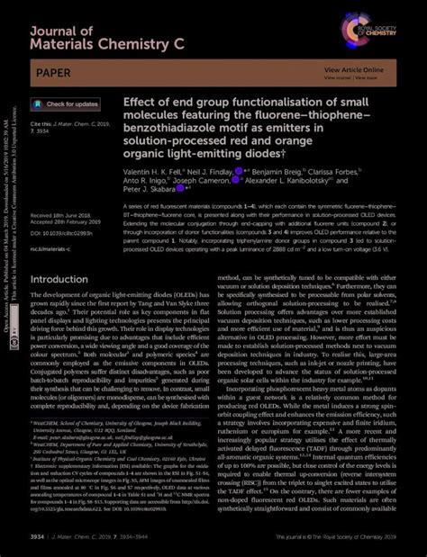 Pdf Journal Of Materials Chemistry C Injecting Hole Blocking Layer