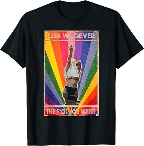 Kiss Whoever The Fuck You Want Pride Day Rainbow Color T Shirt Buy T