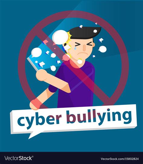 Cyber Bullying Boy Background Graphic Royalty Free Vector