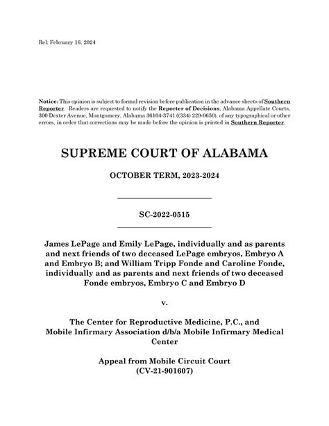 Read The Alabama Supreme Courts Ruling The New York Times