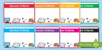 👉 Editable Success Criteria Display Signs Teacher Made