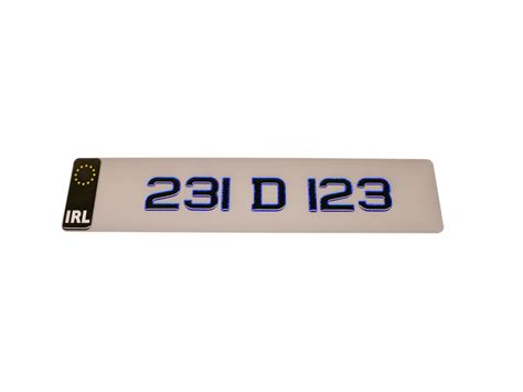 Gel 3d Blue Tinted Acrylic Plate Pair Irish Number Plates Ireland