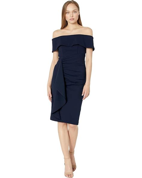 Xscape Short Off The Shoulder Scuba Crepe Ruffle 6pm