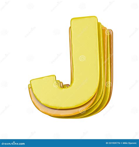 Yellow Font Letter J 3d Stock Illustration Illustration Of Orange