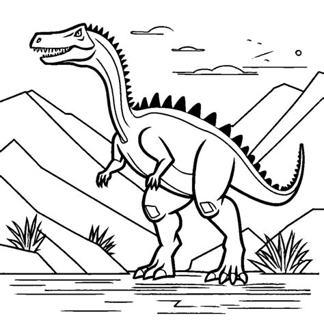 Spinosaurus Dinosaur Coloring Page Lulu Pages