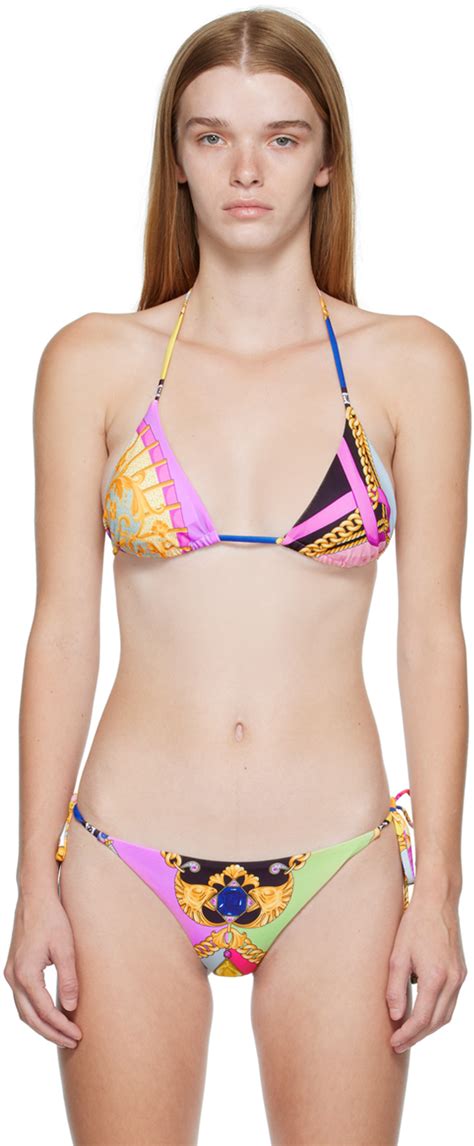 Versace Underwear Multicolor Baroque Bikini Top Versace Underwear