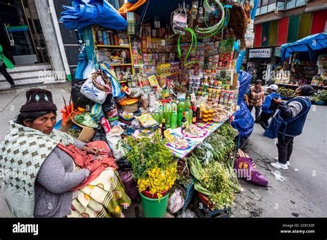 Mercado De Brujas Witches Market La Paz La Paz Bolivia Stock