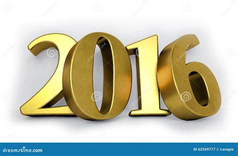 3D D'or Chiffres De 2016 Ans Illustration Stock - Illustration du ...