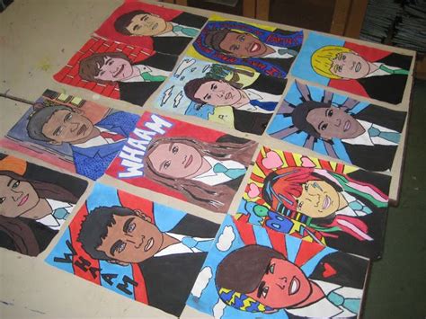 Student Artwork Year 9 Pop Art Self Portraits Middle School Art