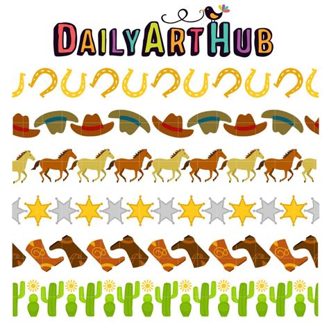 Cowboy Borders Clip Art Set Daily Art Hub Graphics Alphabets And Svg