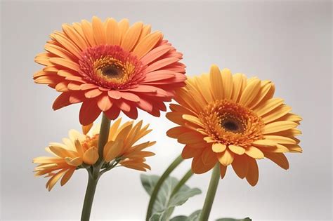 Premium Photo Two Gerbera Flowers On White