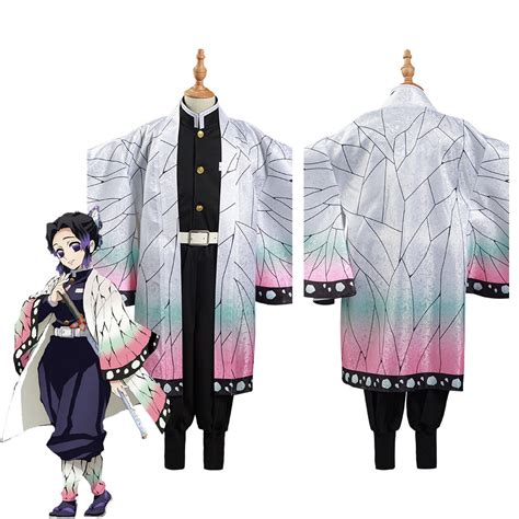 Kids Children Kochou Shinobu Full Set Cosplay Costume Halloween Carniv