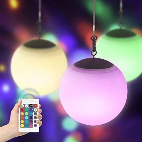 NiceBuy Suspension Boule 2 en 1 USB Solaire Lampe Suspendue Extérieure