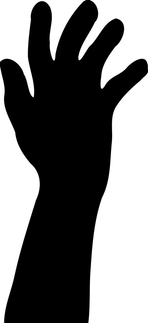 Clipart - Raised Hand in Silhouette