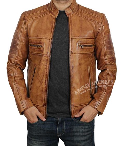 Distressed Brown Cafe Racer Leather Jacket Reviewmotors Co