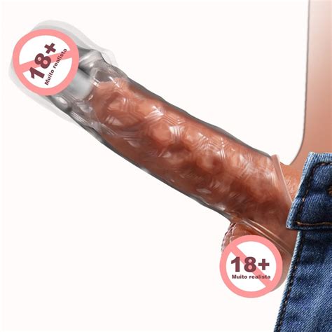 Capa Peniana Vibração Transparente Reutilizável Extensora Tipo Camisinha Sex Shop Shopee