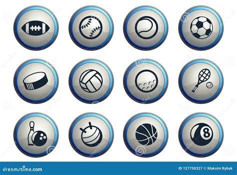 Sistema Del Icono De Las Bolas Del Deporte Ilustraci N Del Vector