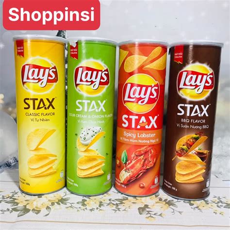 Bánh Snack Khoai Tây Ống Lay s Stax Khoai Tây Miếng 160g Size lớn