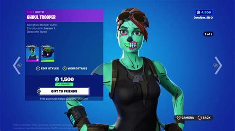 Ghoul Trooper Finally Returns To Fortnite Item Shop Code Outsider