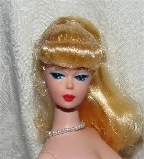 Nude Barbie Doll Vintage Repro Reproduction Ponytail Lemon Blonde For Ooak
