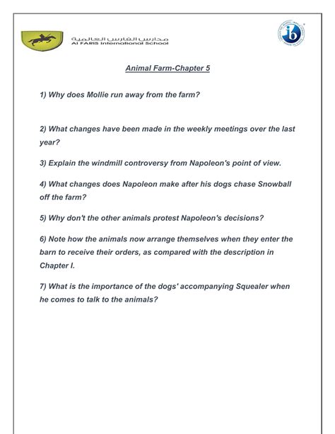 Animal Farm Chapter 5 Questions