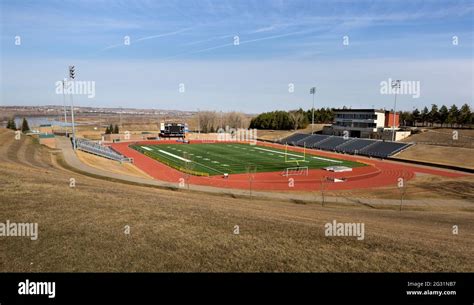 American Sports Complex Of A Football Stadium With A Field Of