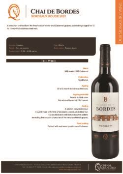 CHAI DE BORDES Rouge 2019 EN Cheval Quancard Grands Vins De Bordeaux