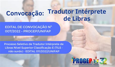 Convoca O Tradutor Int Rprete De Libras Progep Unifap