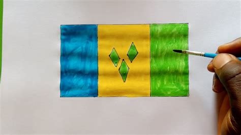 Learn How To Draw National Flag Of Saint Vincent And The Grenadines