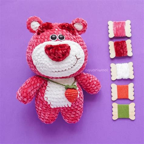 Strawberry Bear Crochet Pattern By Aquariwool Crochet Crochet Doll