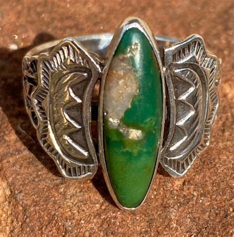 Fred Harvey Era Green Blue Turquoise Ring Multi S Gem