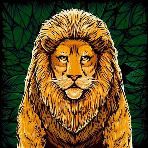 The Lion of the jungle is suitable for screen printing Premium Vector ...