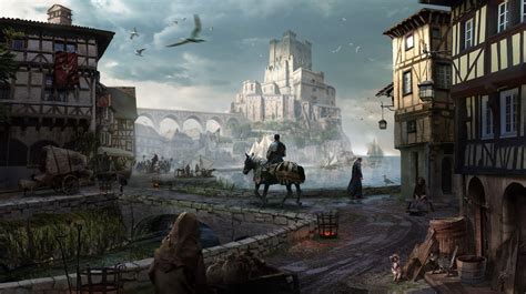 Medieval Seaside Town By Maxime Duchamp Submitted