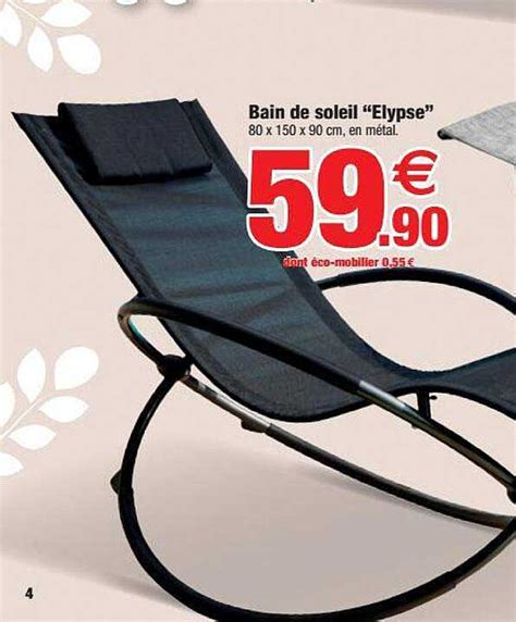 Offre Bain De Soleil Elypse Chez Bazarland