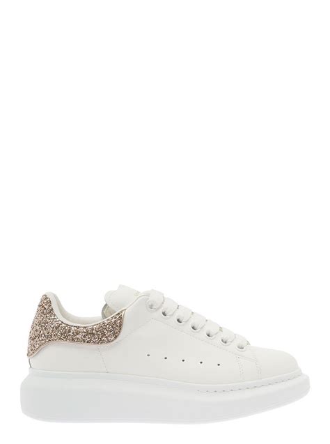 Alexander McQueen Sneaker Pelle S Gomm Larry Shine Glitter White