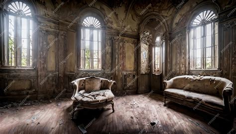 Premium Photo Interior Of Abandoned Victorian Mansion In Sunny Day