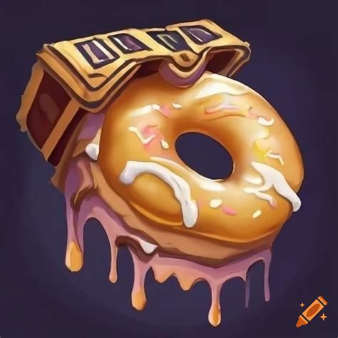 Anime Style Poster Of Golden Icing Dripping Donuts On Craiyon