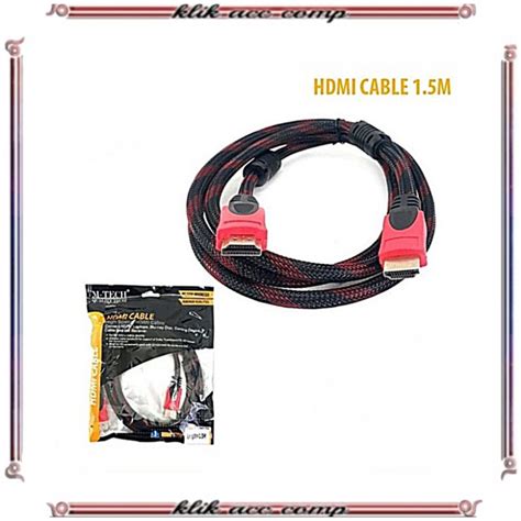 Jual KABEL HDMI 1 5M SERAT JARING HDMI TO HDMI KE HDMI 1080P V1 4 3D HQ