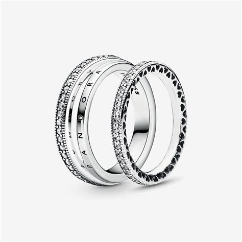 Pandora Signature Classic Ring Set Sterling Silver Pandora Us