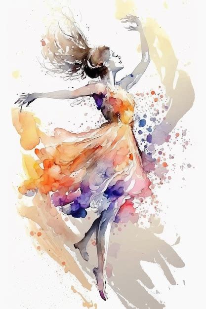 Premium AI Image | Watercolor painting of a woman dancing