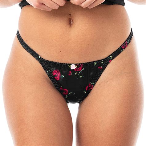 Buy Satini Women S Print Tanga Bikini Briefs Satin Panties Online In