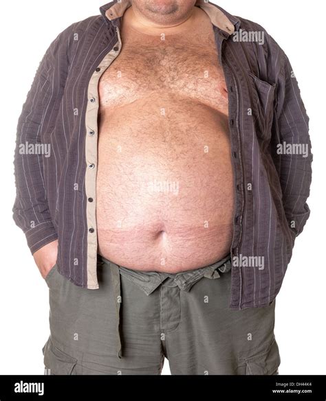 Fat man with a big belly Stock Photo - Alamy