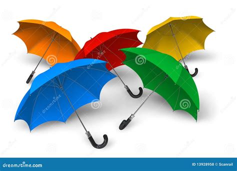 Color umbrellas stock illustration. Illustration of idea - 13928958