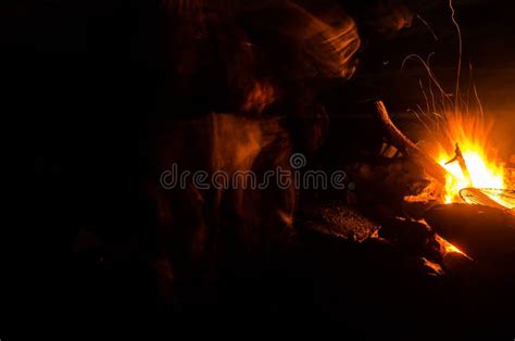 Camp Fire In The Night Stock Image Image Of Adventure