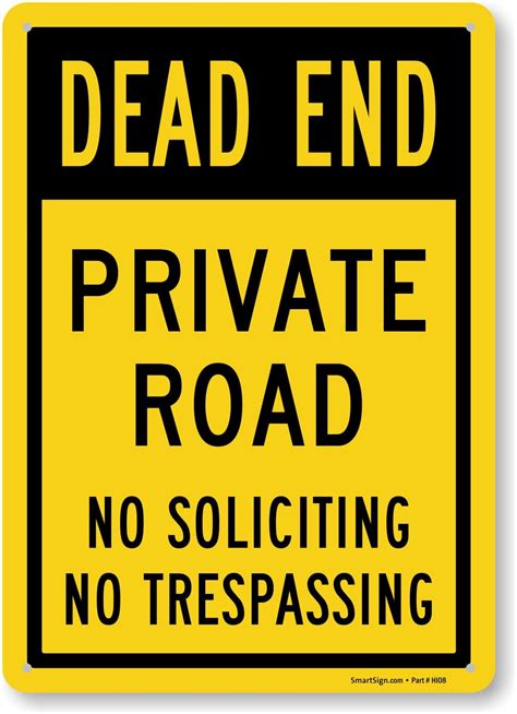 Amazon SmartSign Dead End Private Road No Soliciting No