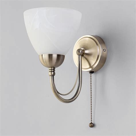 Barcelona 1 Light Pull Cord Wall Light Antique Brass From Litecraft