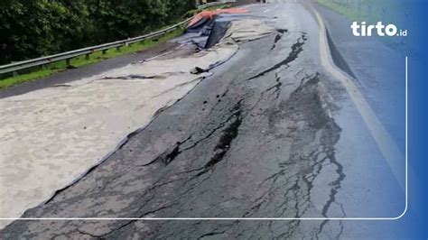 Tol Cipali KM 122 Arah Jakarta Amblas Operator Buka Jalur Darurat